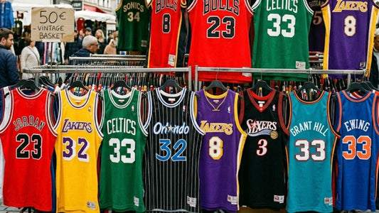 maillot de basket vintage dans un marché