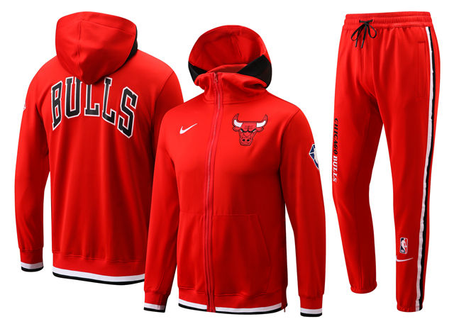 ENSEMBLE CHICAGO BULLS (SURVÊTEMENT VESTE À CAPUCHE + PANTALON JOGGING)